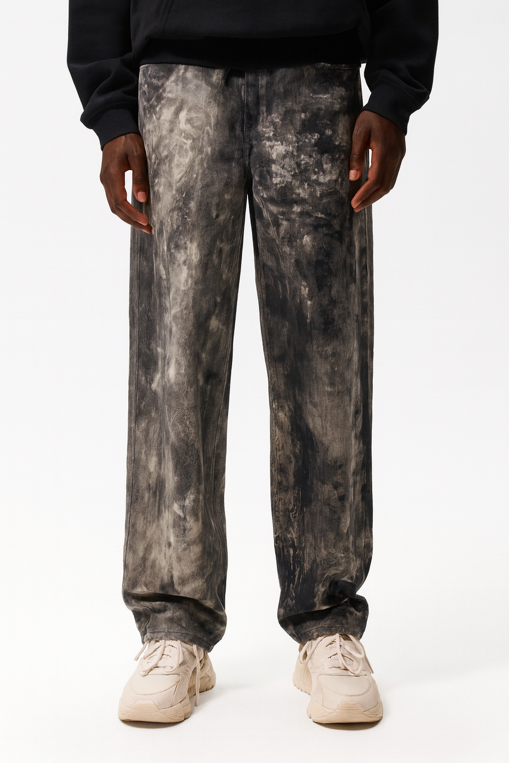 Smoke-Wash Wide Leg Denim