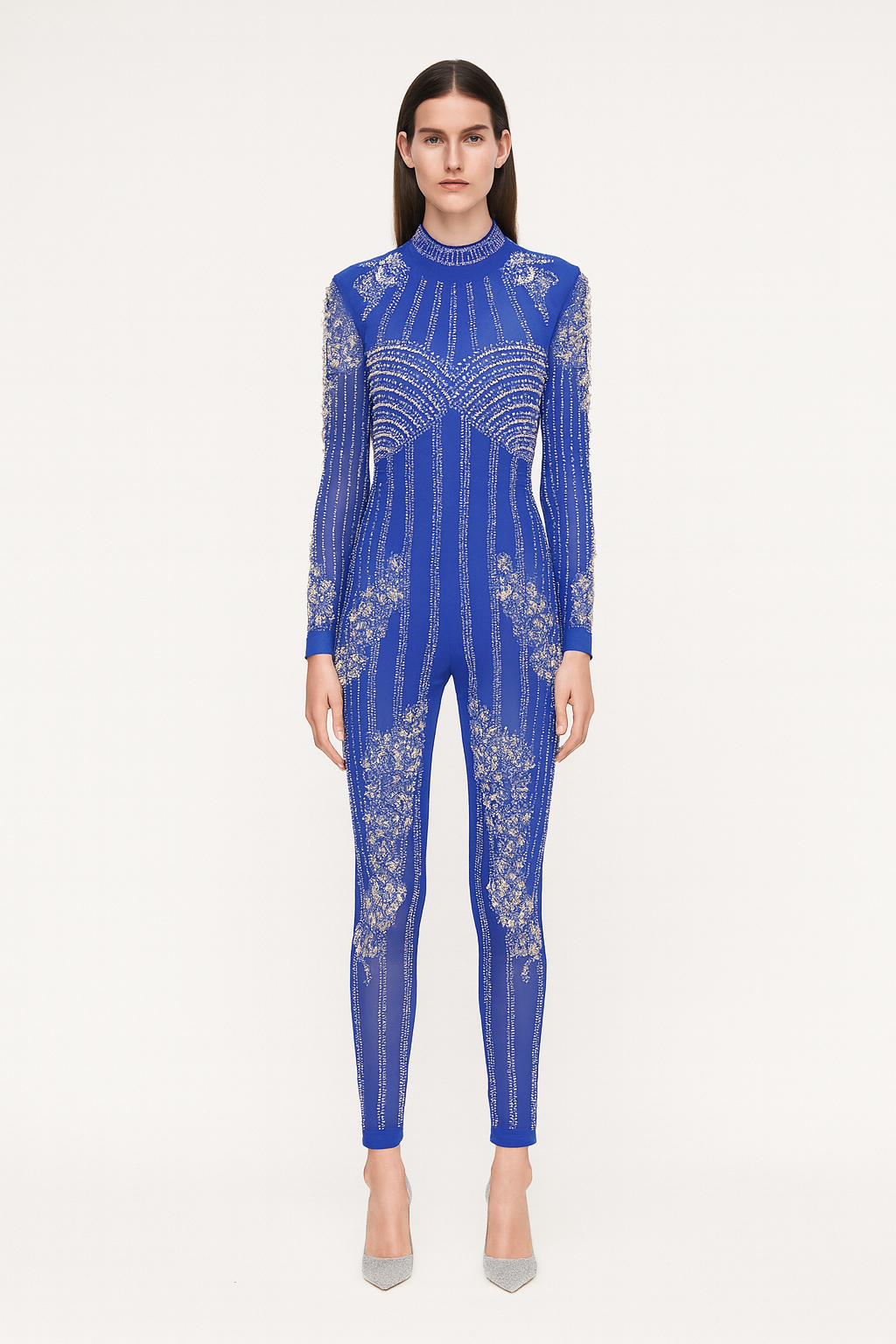 Cobalt Radiance Embellished Jumpsuit