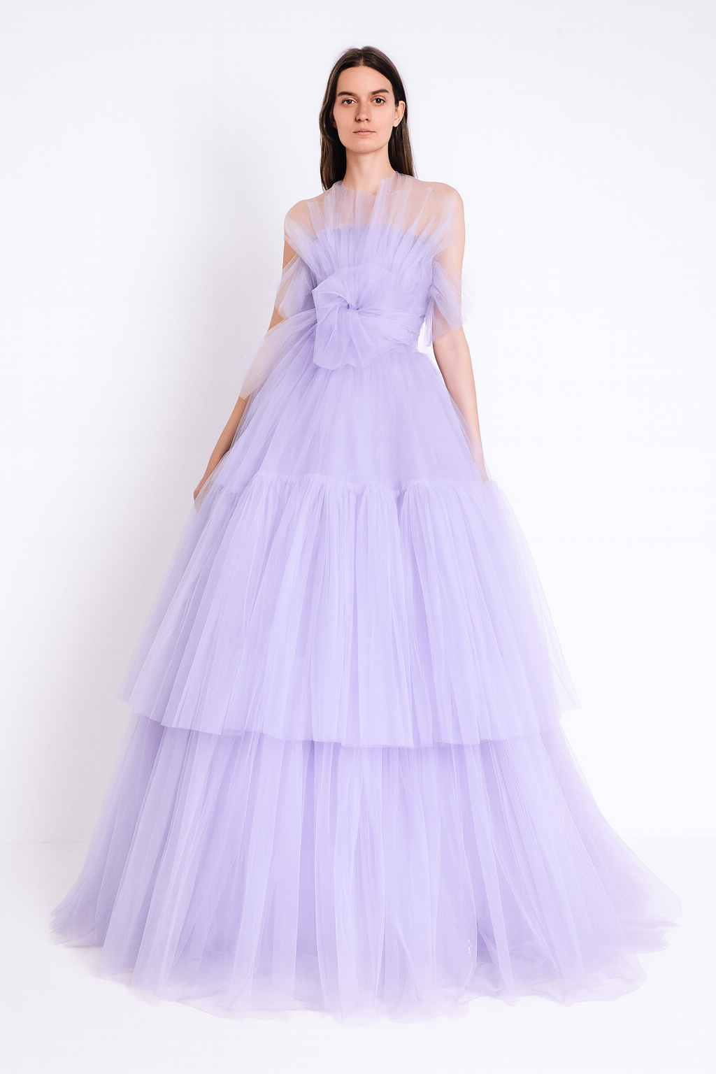 Lavender Dream Tiered Tulle Gown