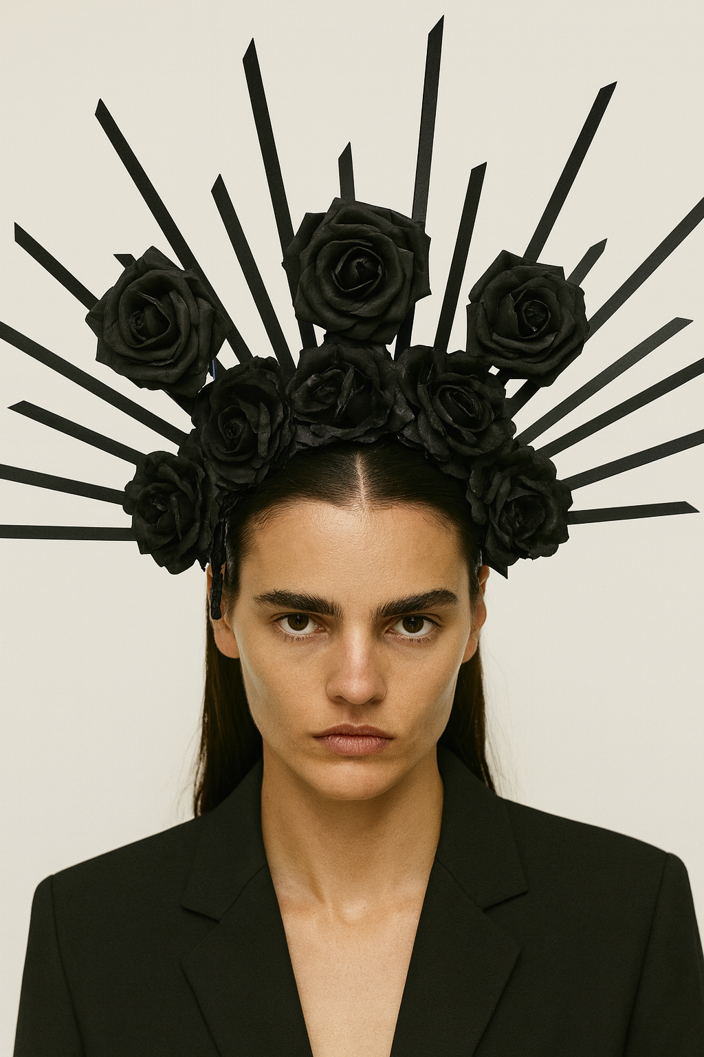 Midnight Rose Halo Crown