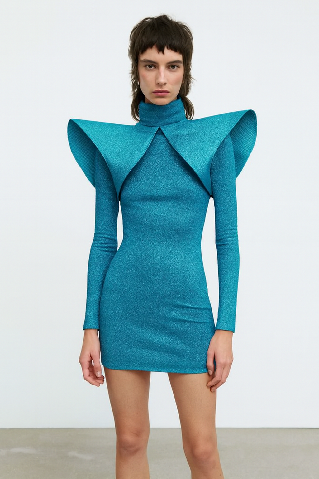 Electric Blue Sculpted Shoulder Pads