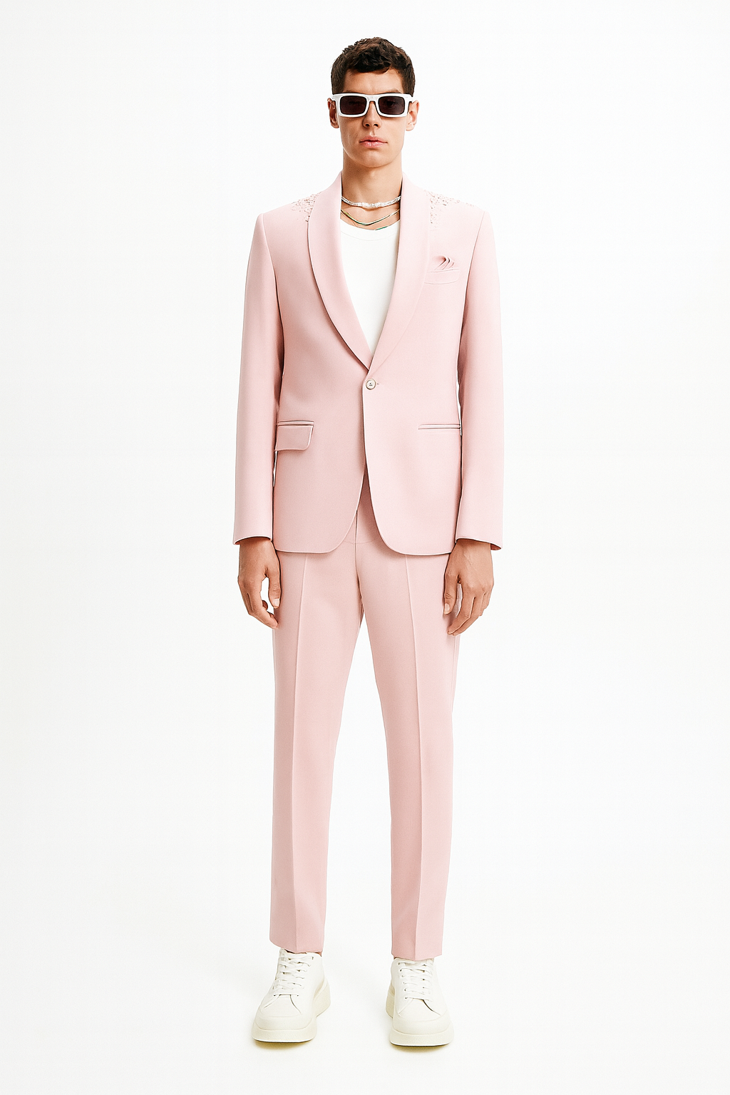 Blush Pink Embellished Suit