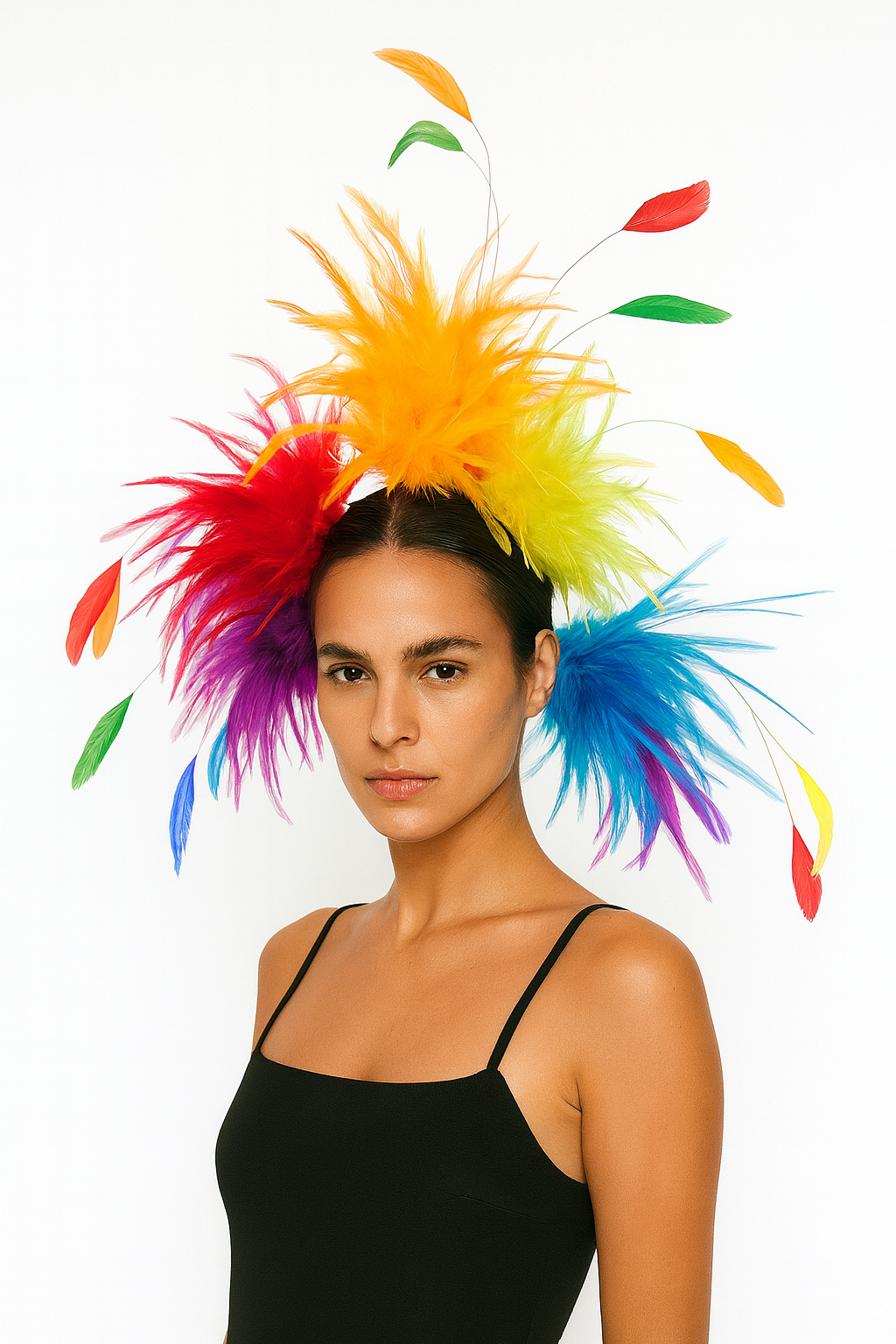 Rainbow Burst Feather Headpiece