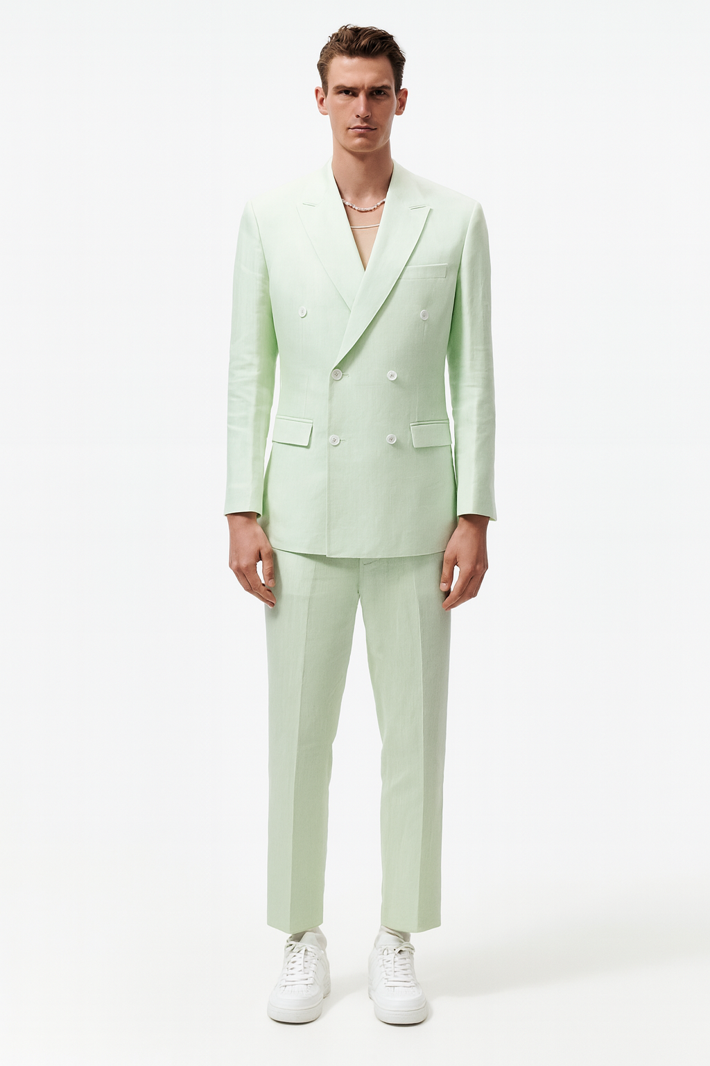 Mint Green Double-Breasted Suit