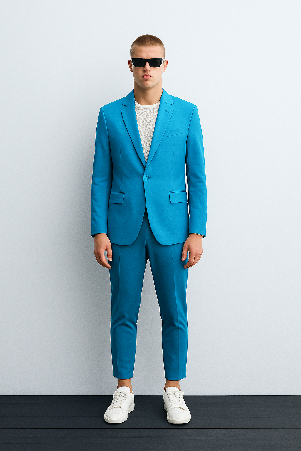 Aqua Blue Slim-Fit Suit