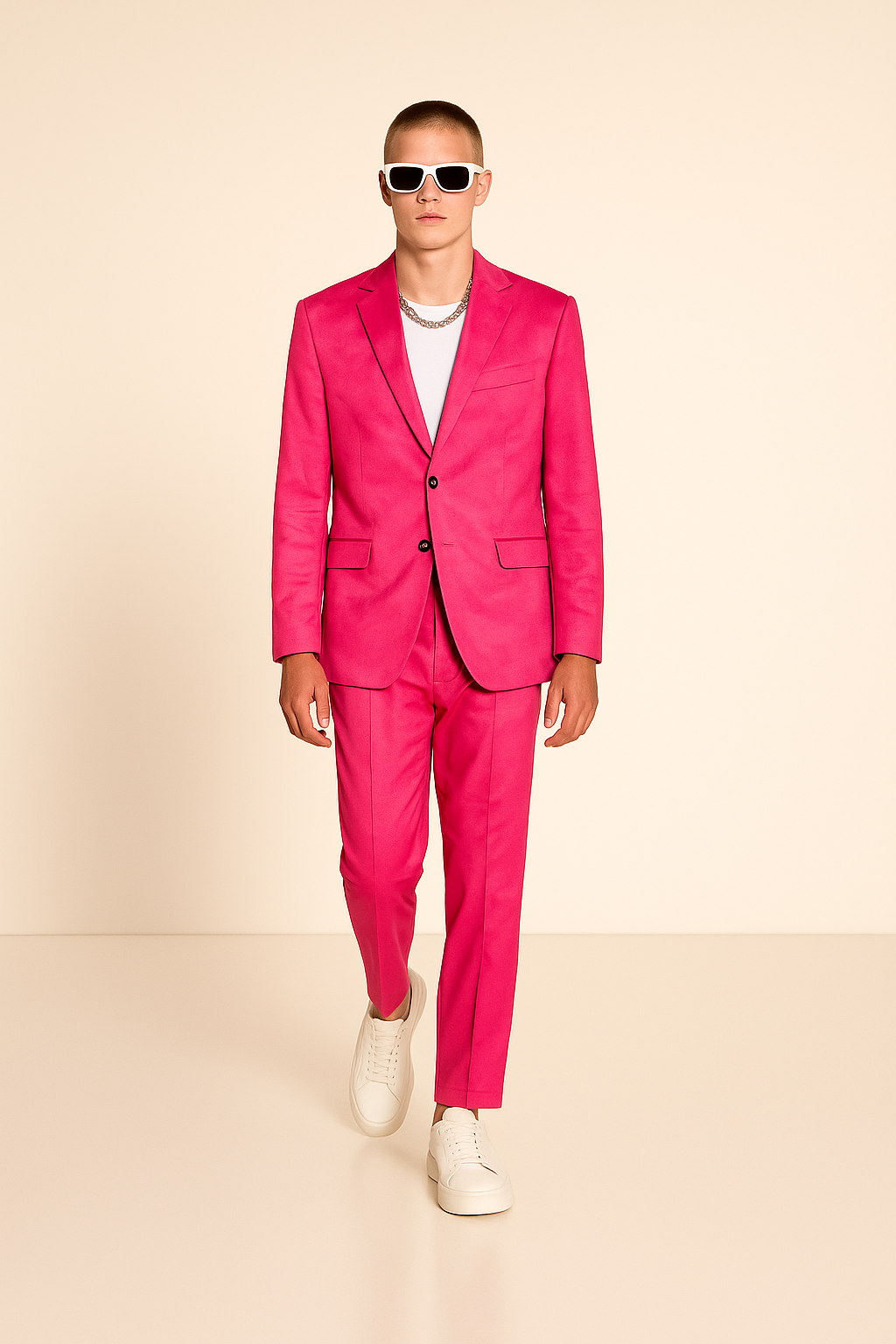 Hot Fuchsia Modern Slim-Fit Suit