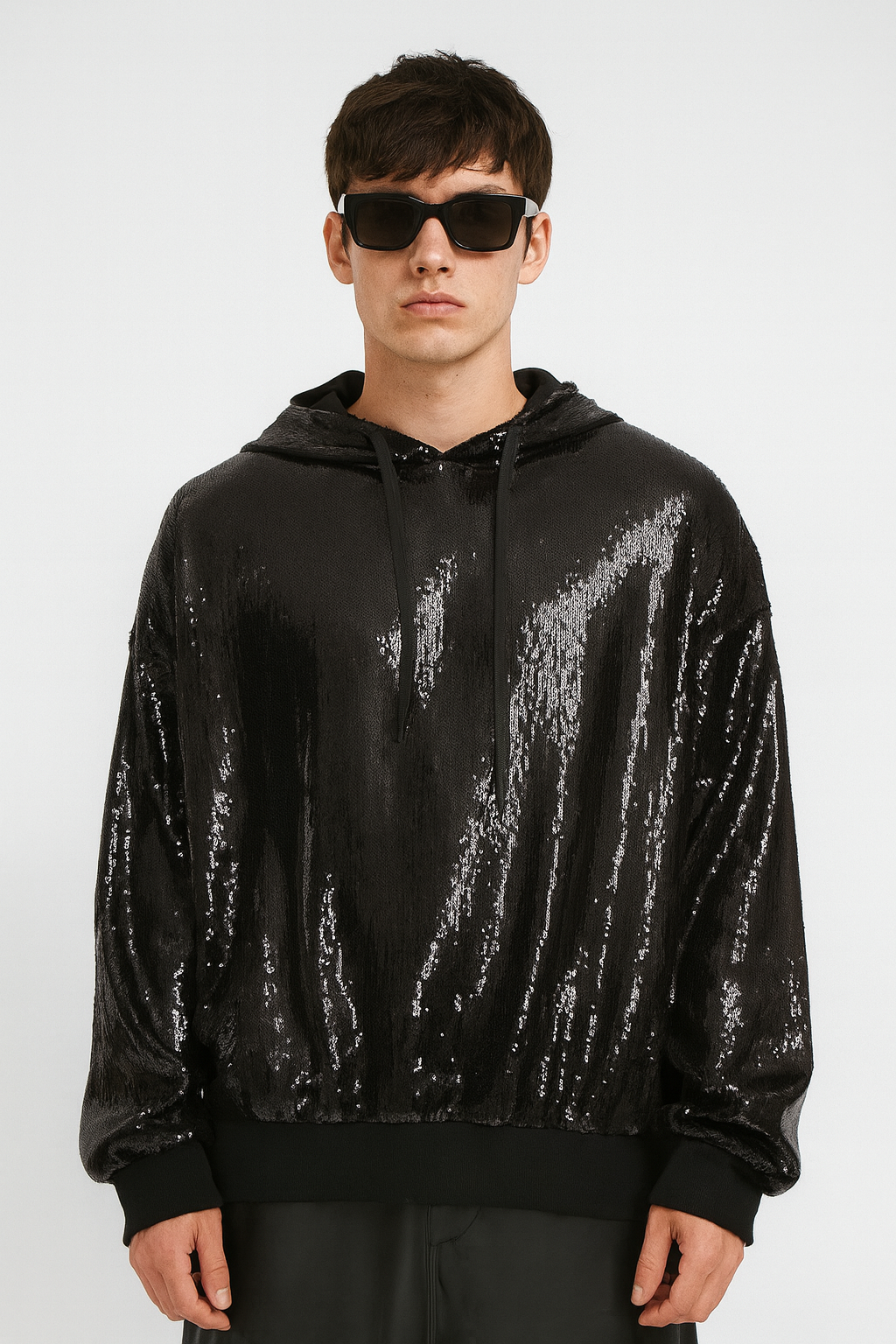 Black Sequin Luxe Hoodie