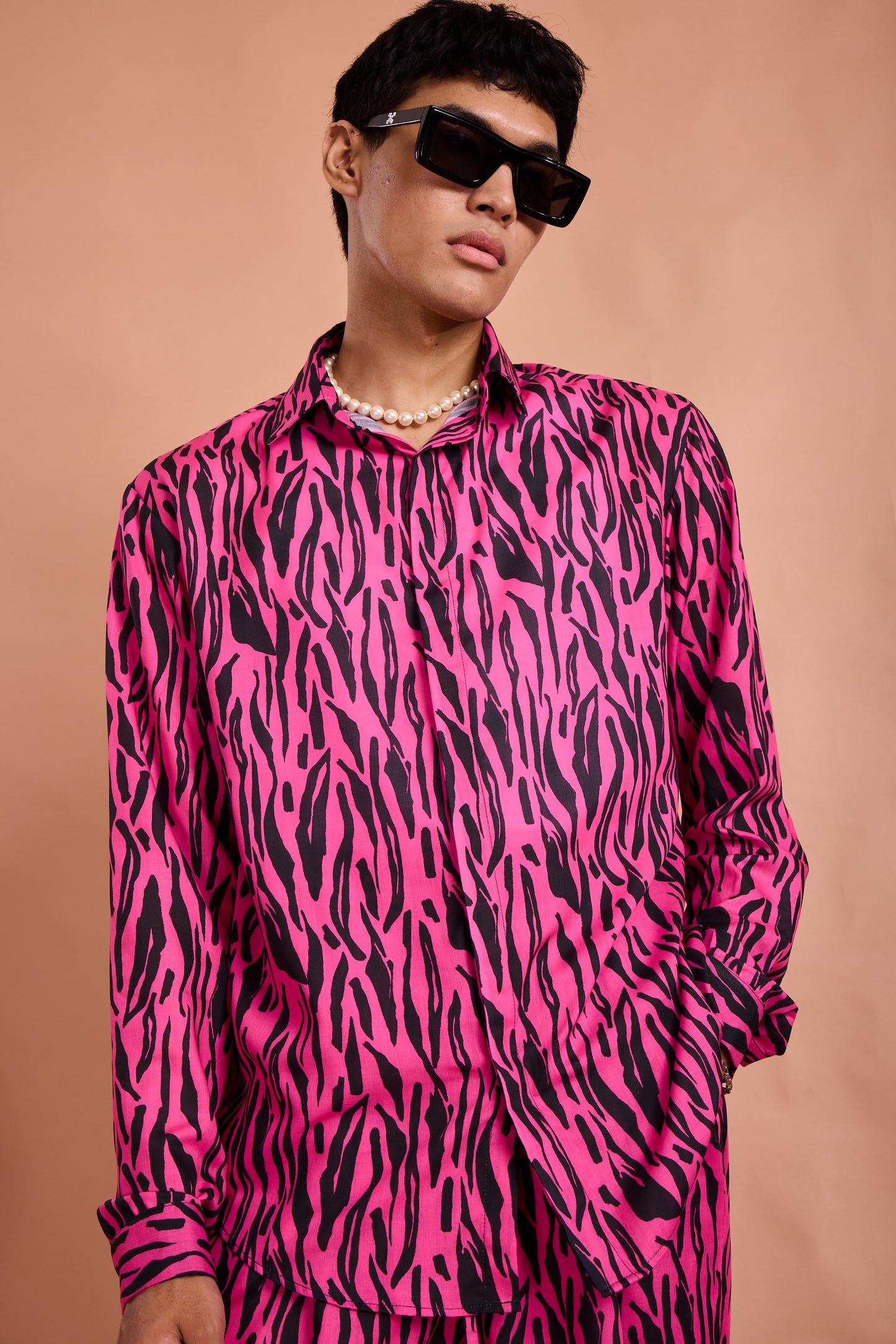 Hot Pink Animal Print Statement Shirt