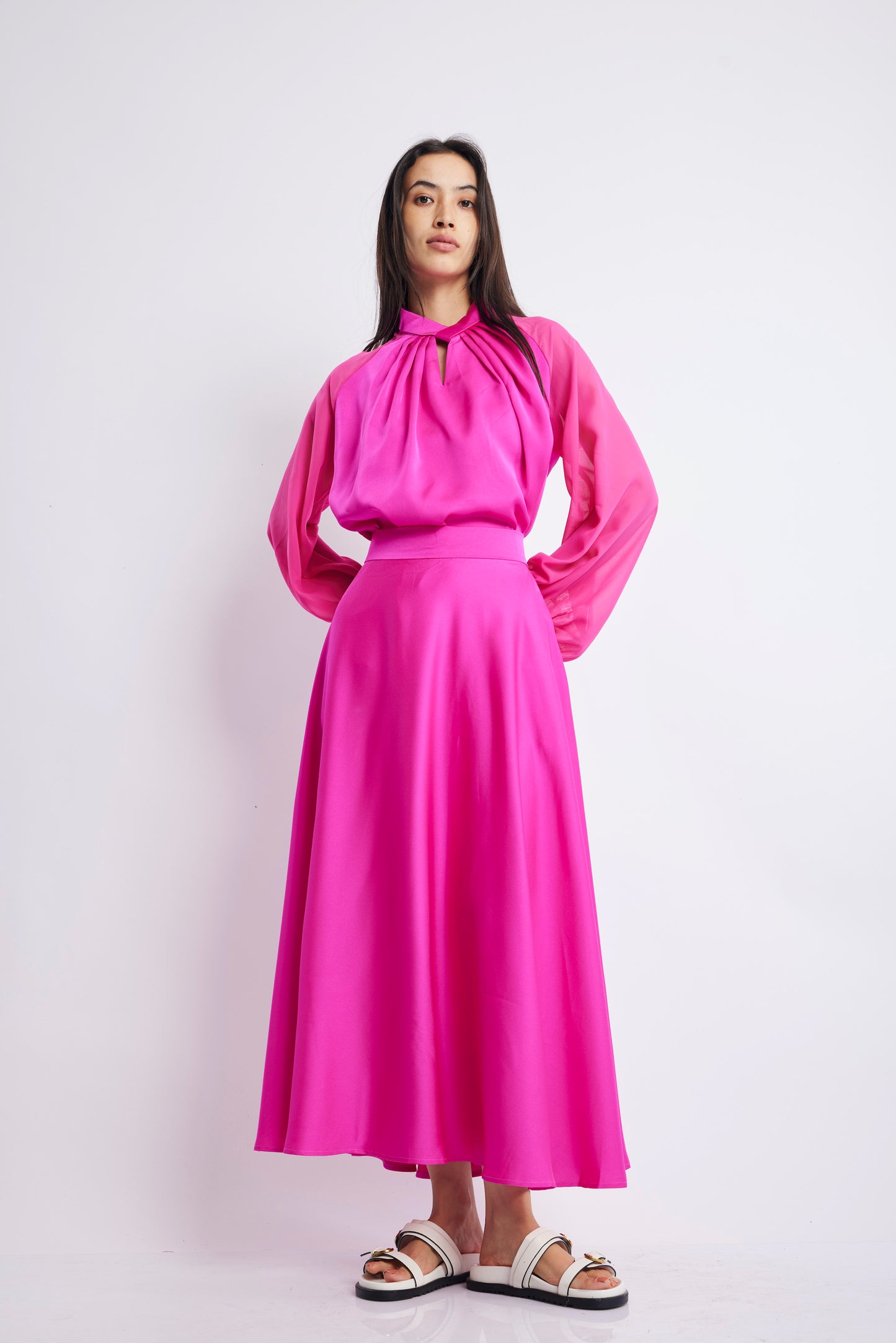 HOT PINK TOP SKIRT SET