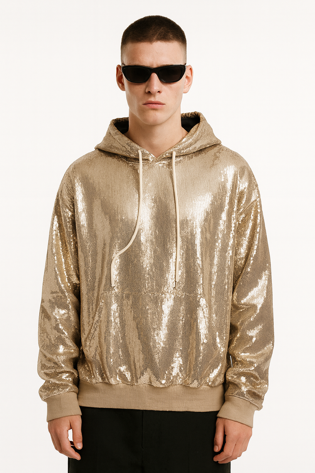 Gold Sequin Luxe Hoodie