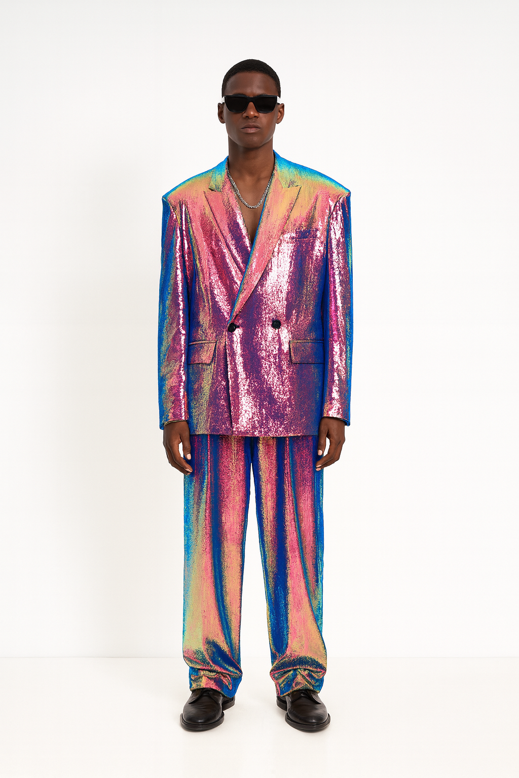 Iridescent Rainbow Metallic Suit