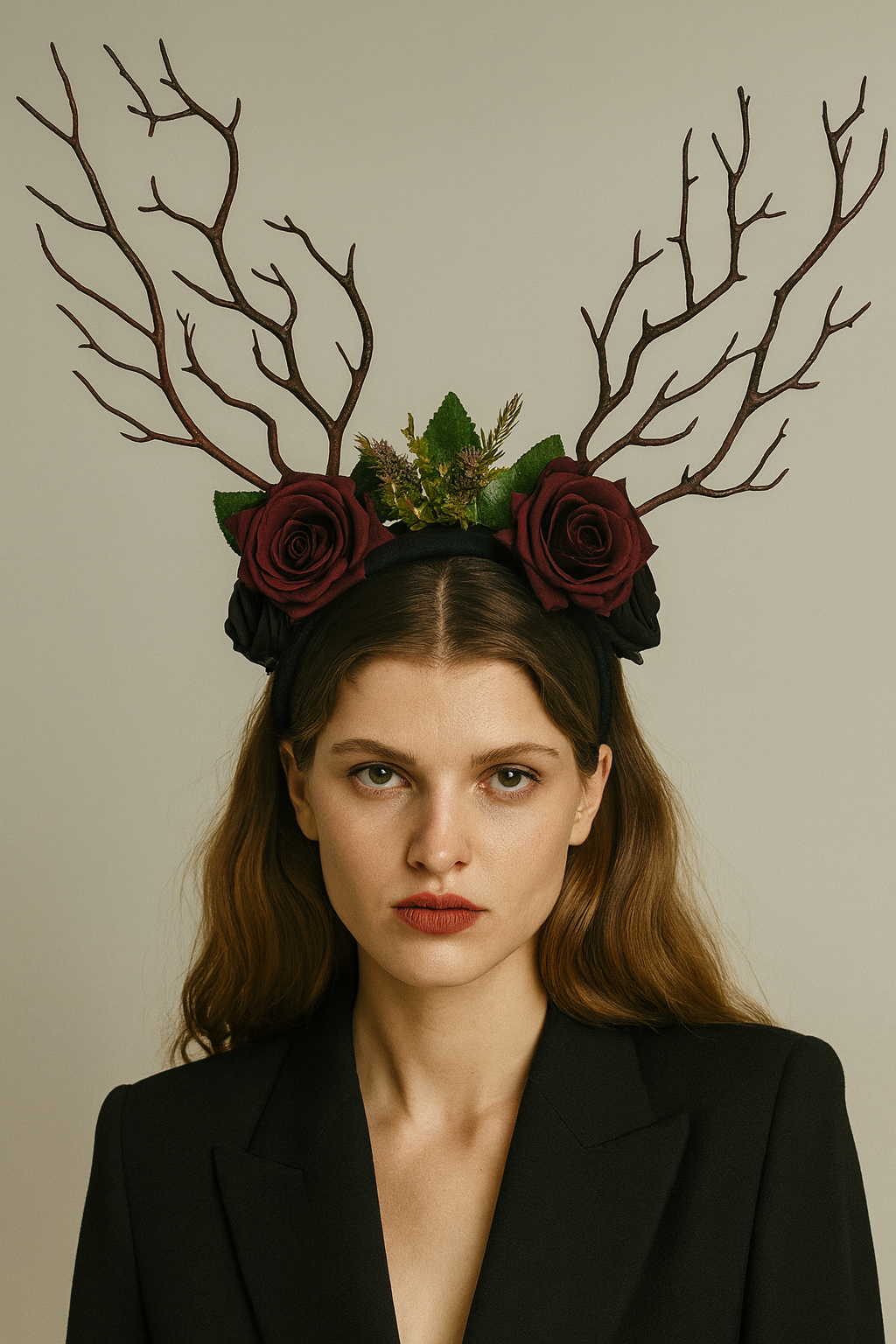 Enchanted Antler Rose Headpiece