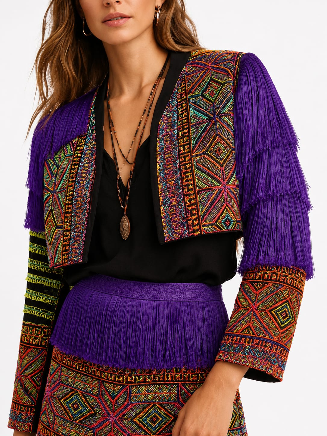 Purple aztec boho jacket