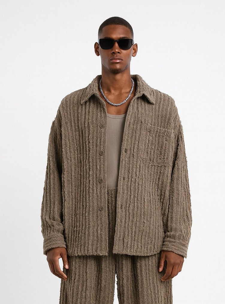 Mocha Textured Relaxed Shirt