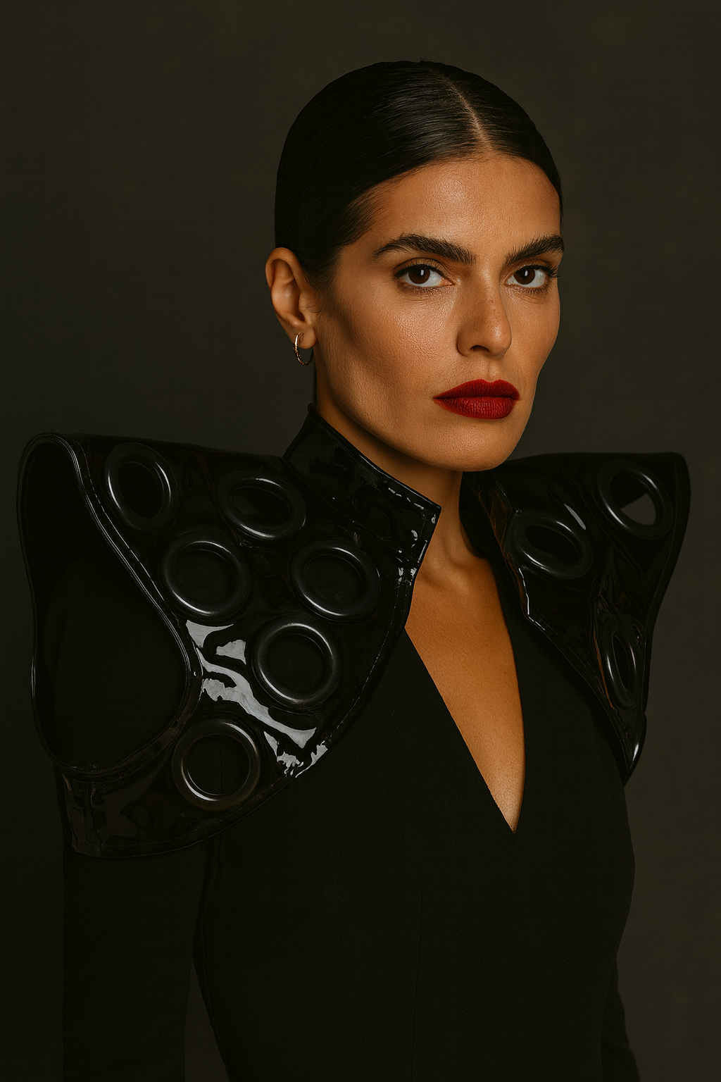 Black Patent Structured Shoulder Bolero