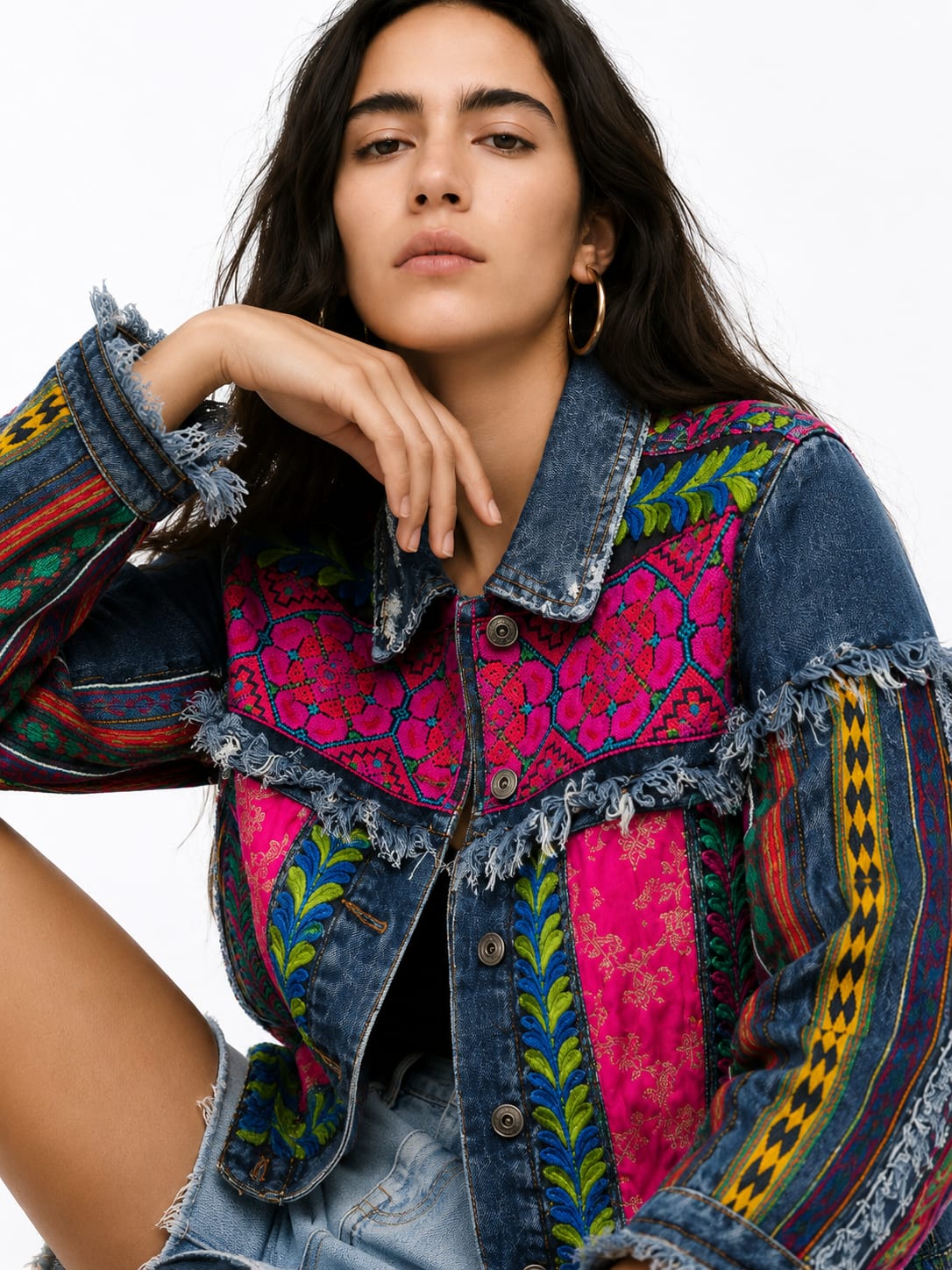 Boho denim jacket
