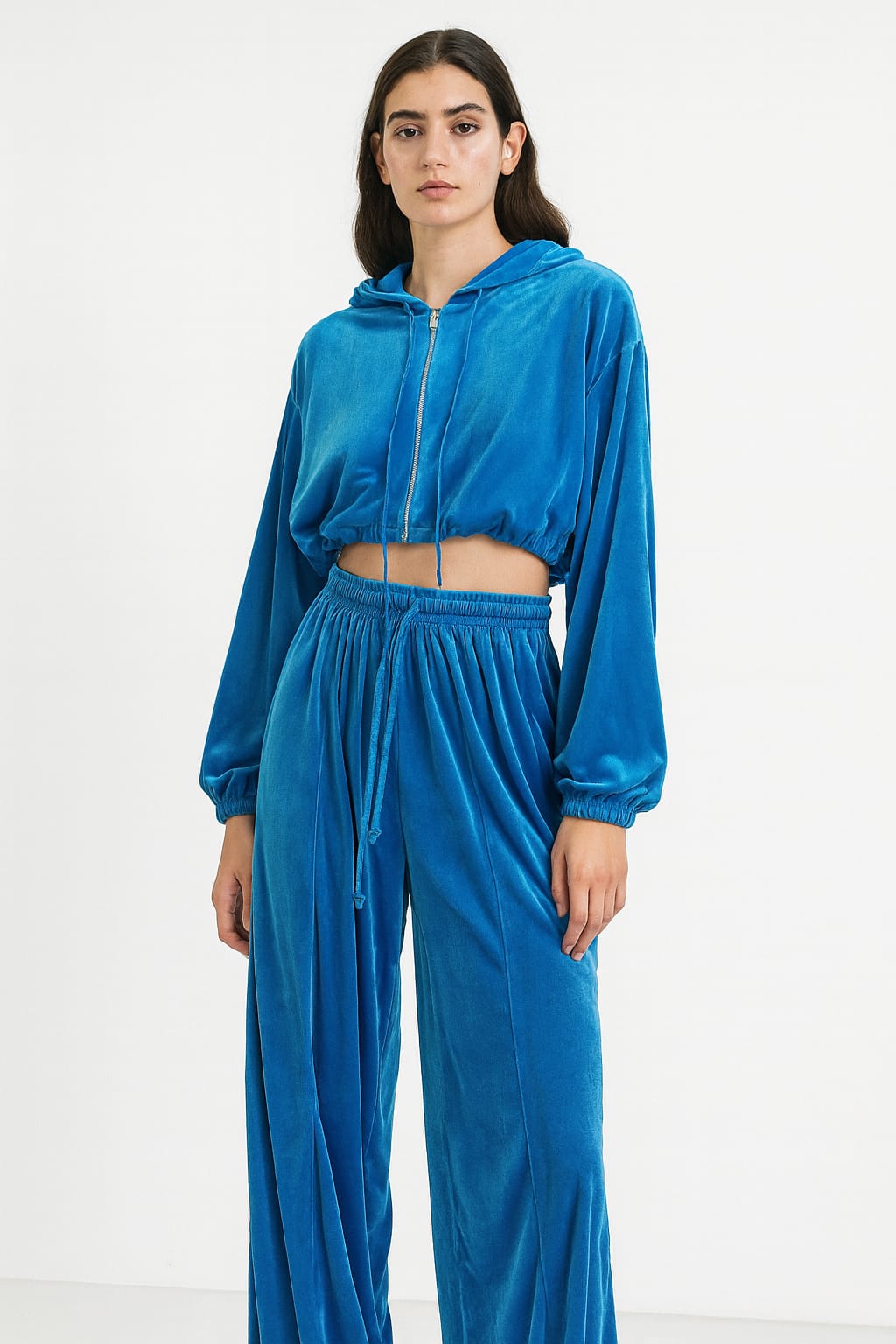 Azure Velour Lounge Co-ord Set