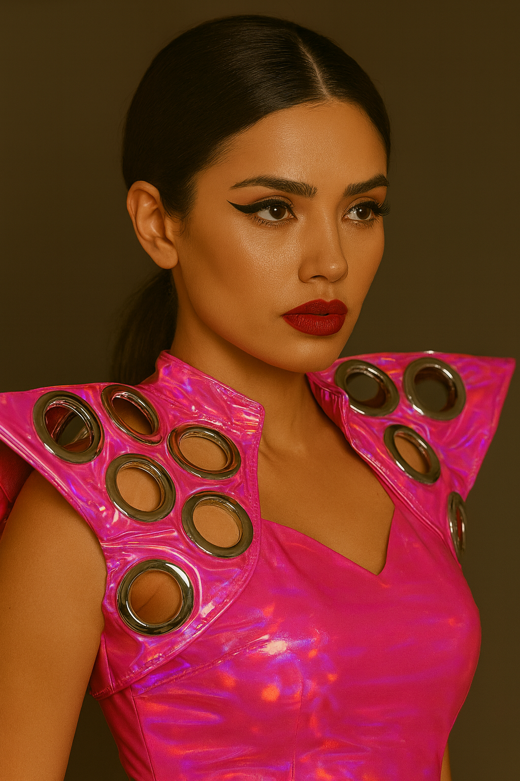 Hot Pink Patent Structured Shoulder Bolero