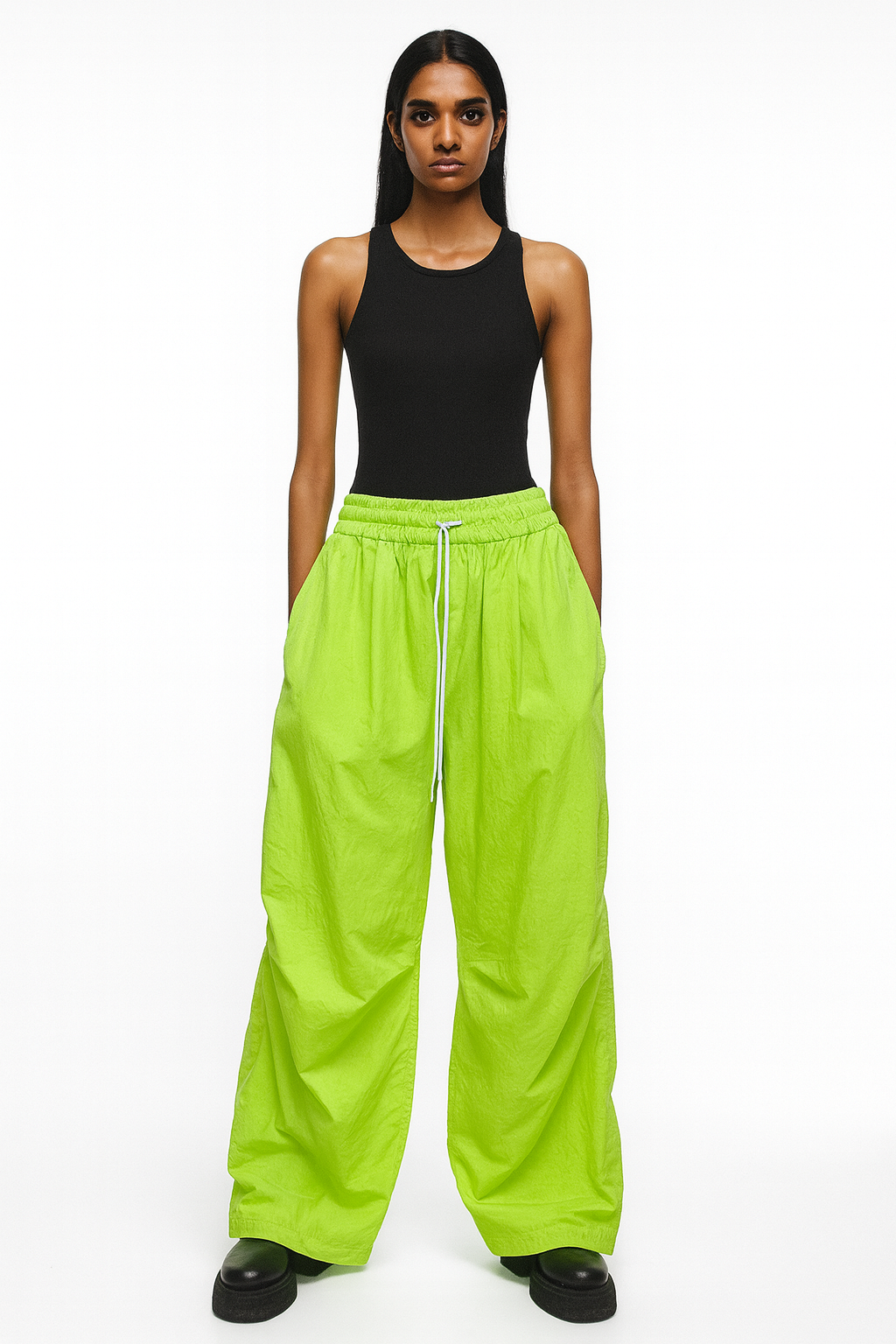 Neon Green Parachute Pants