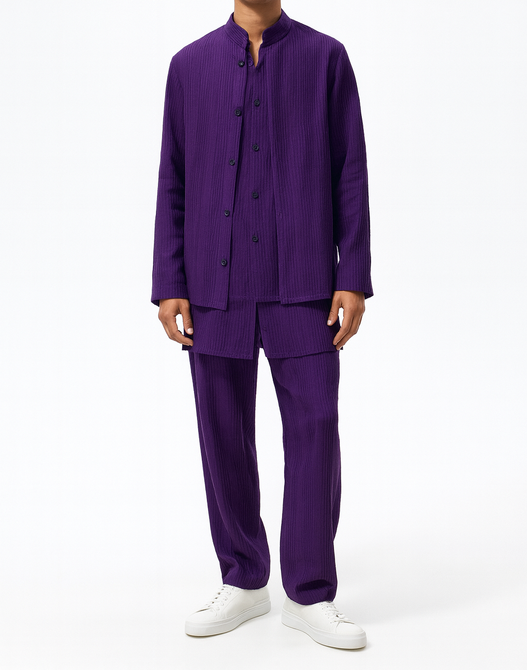 Royal Purple Textured Indo-Western Set
