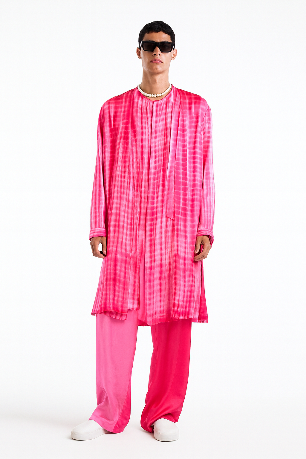 Hot Pink Tie-Dye Indo-Western Set