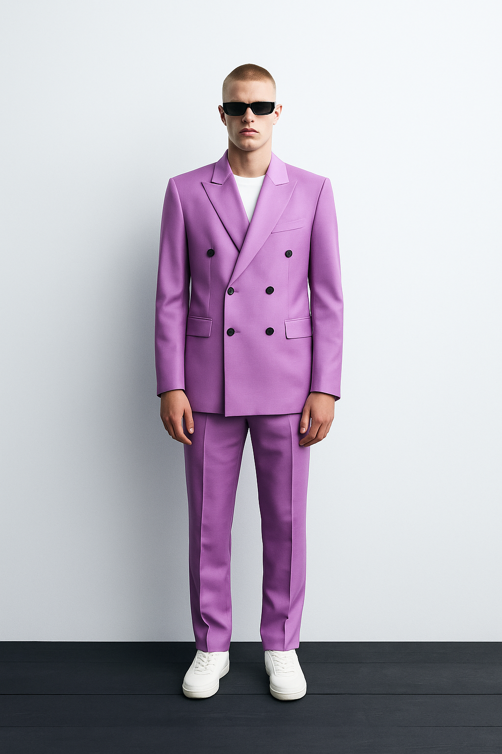 Lilac Double-Breasted Power Suit