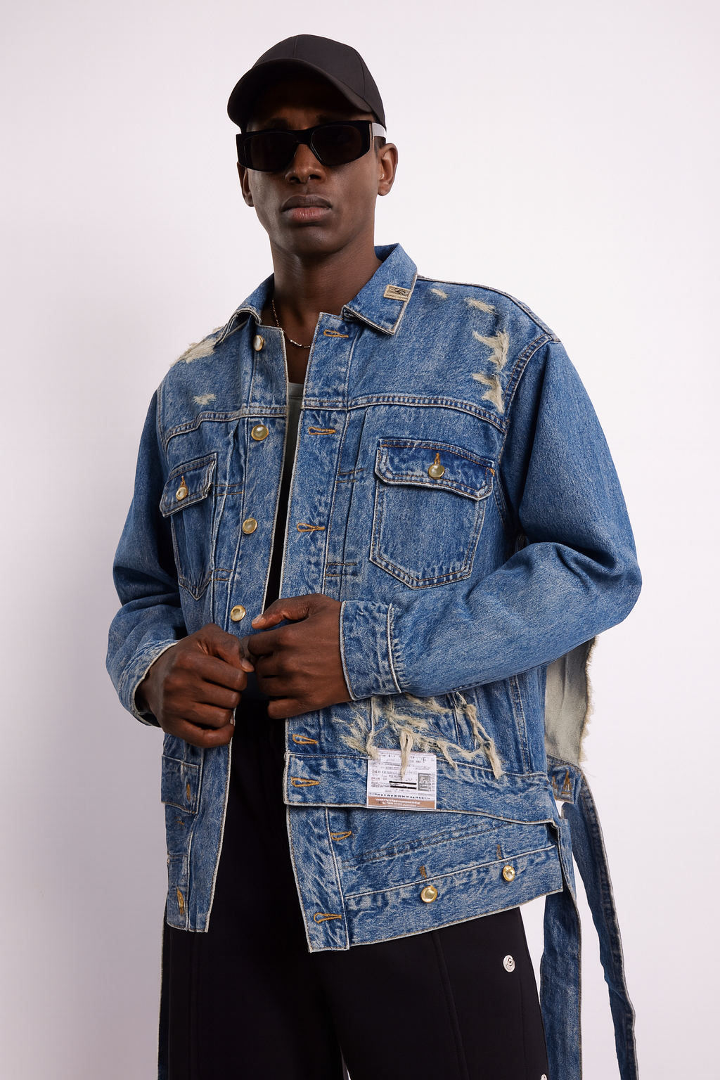 Distressed Oversized Blue Denim Jacket
