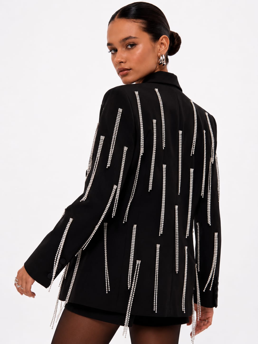 Crystal Fringe Tailored Blazer