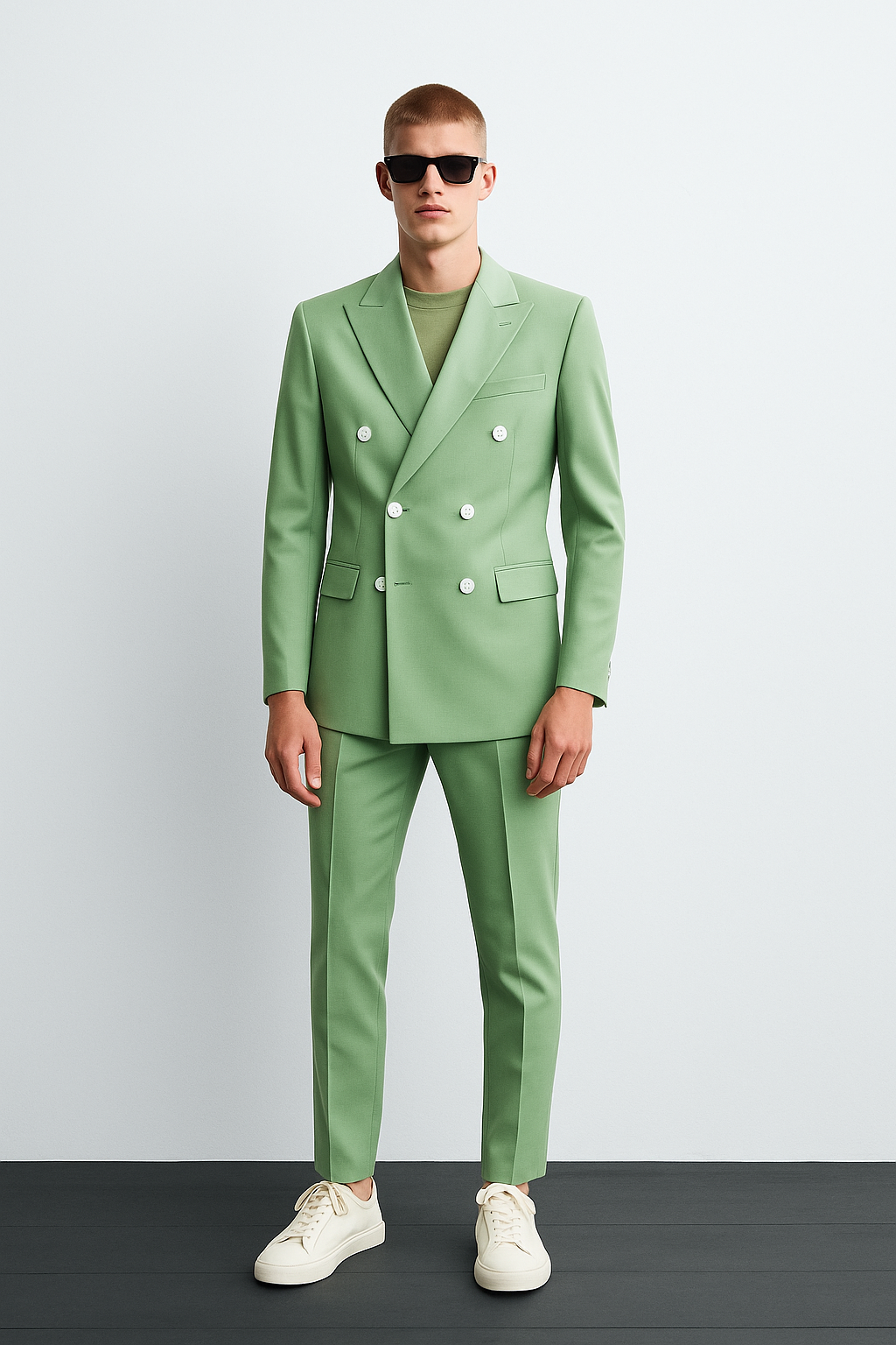 Mint Green Double-Breasted Suit