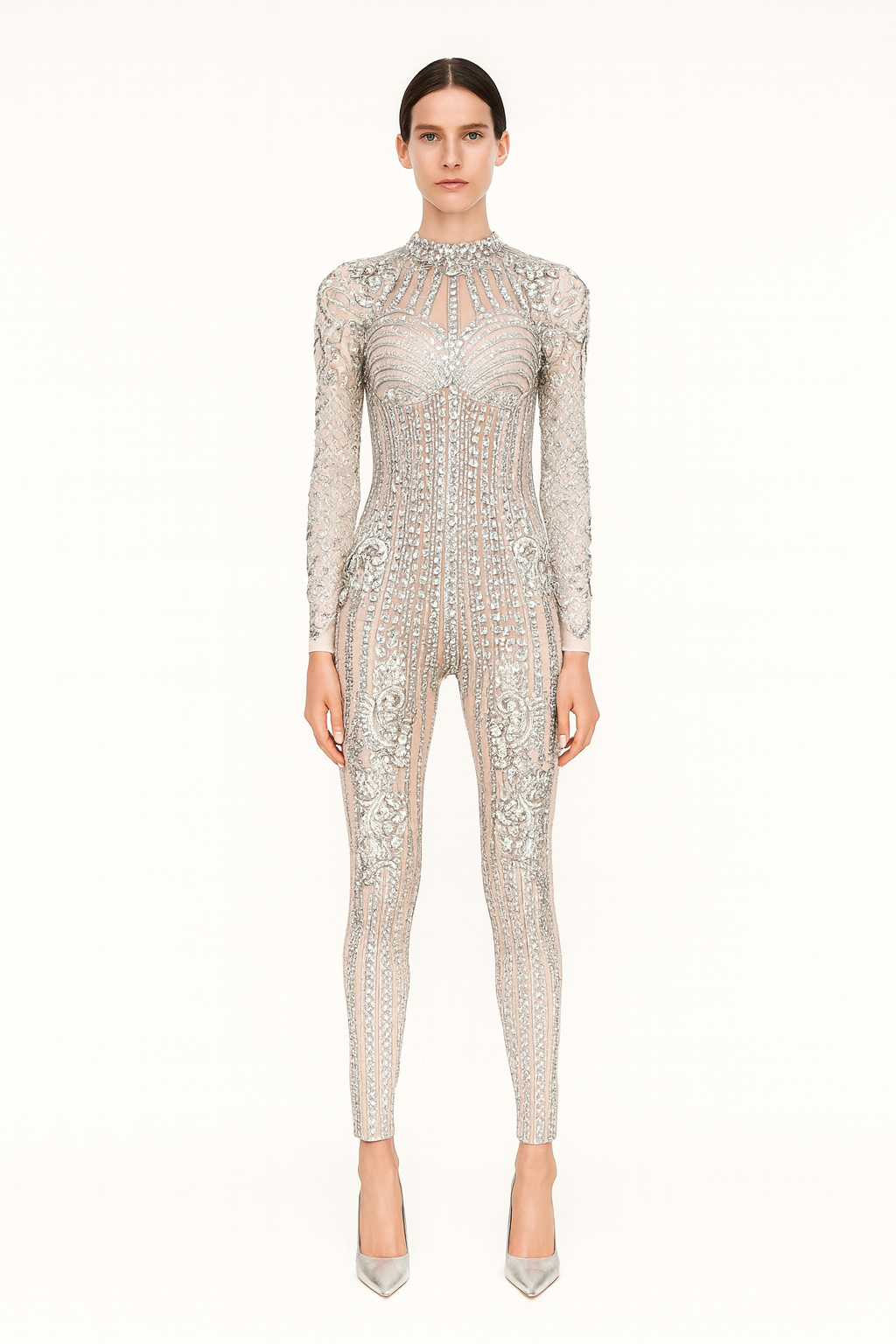 Crystal Elegance Embellished Jumpsuit