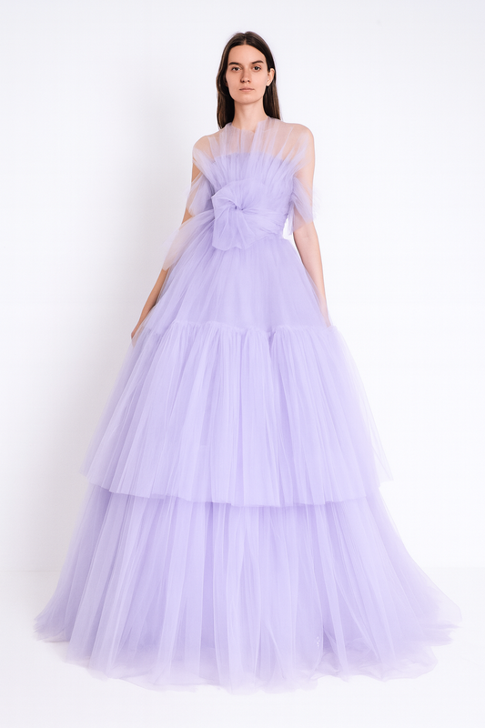Lavender Dream Tiered Tulle Gown