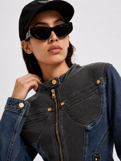 Blue black denim jacket
