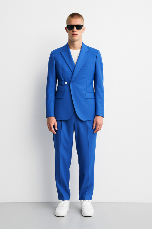 Electric Blue Modern Tailored Suit