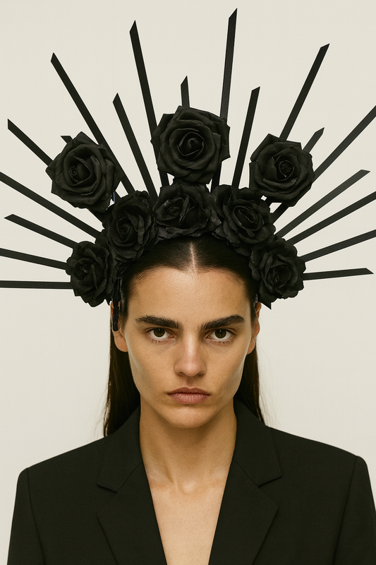 Midnight Rose Halo Crown