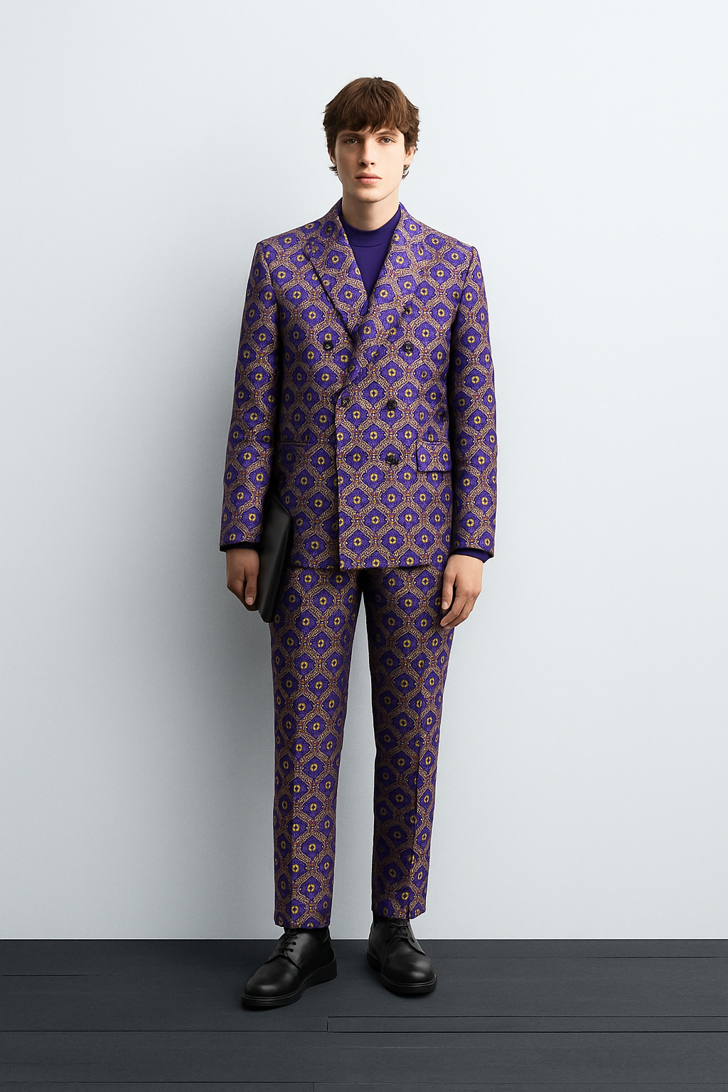 Purple Brocade Pattern Suit