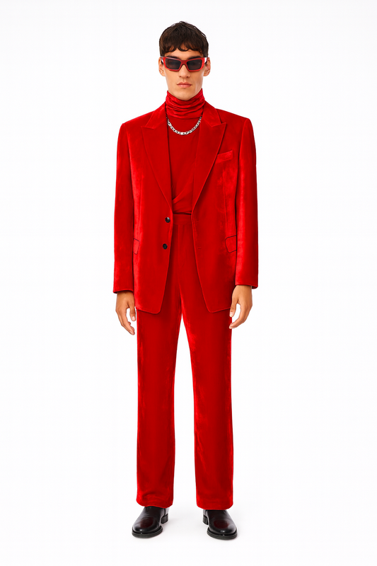 Red Velvet Statement Suit