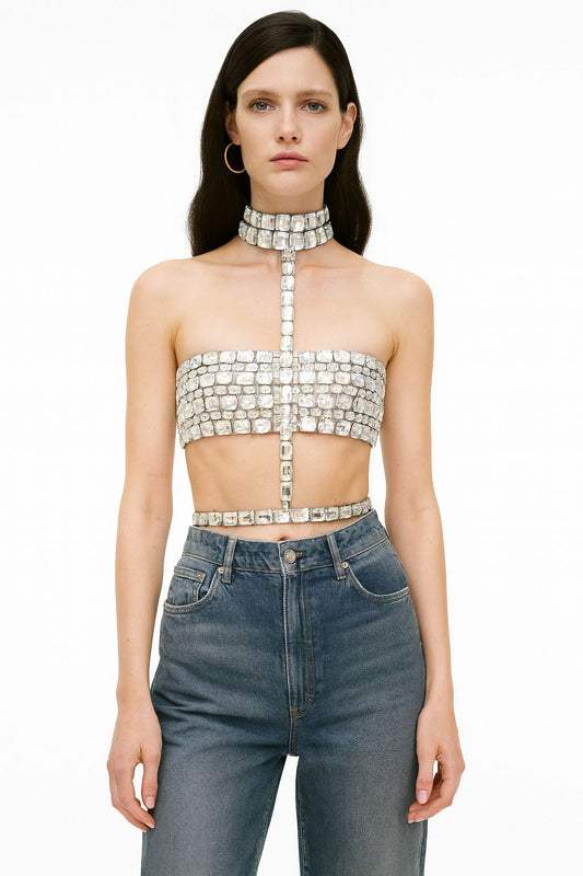 Crystal Grid Halter Bralette