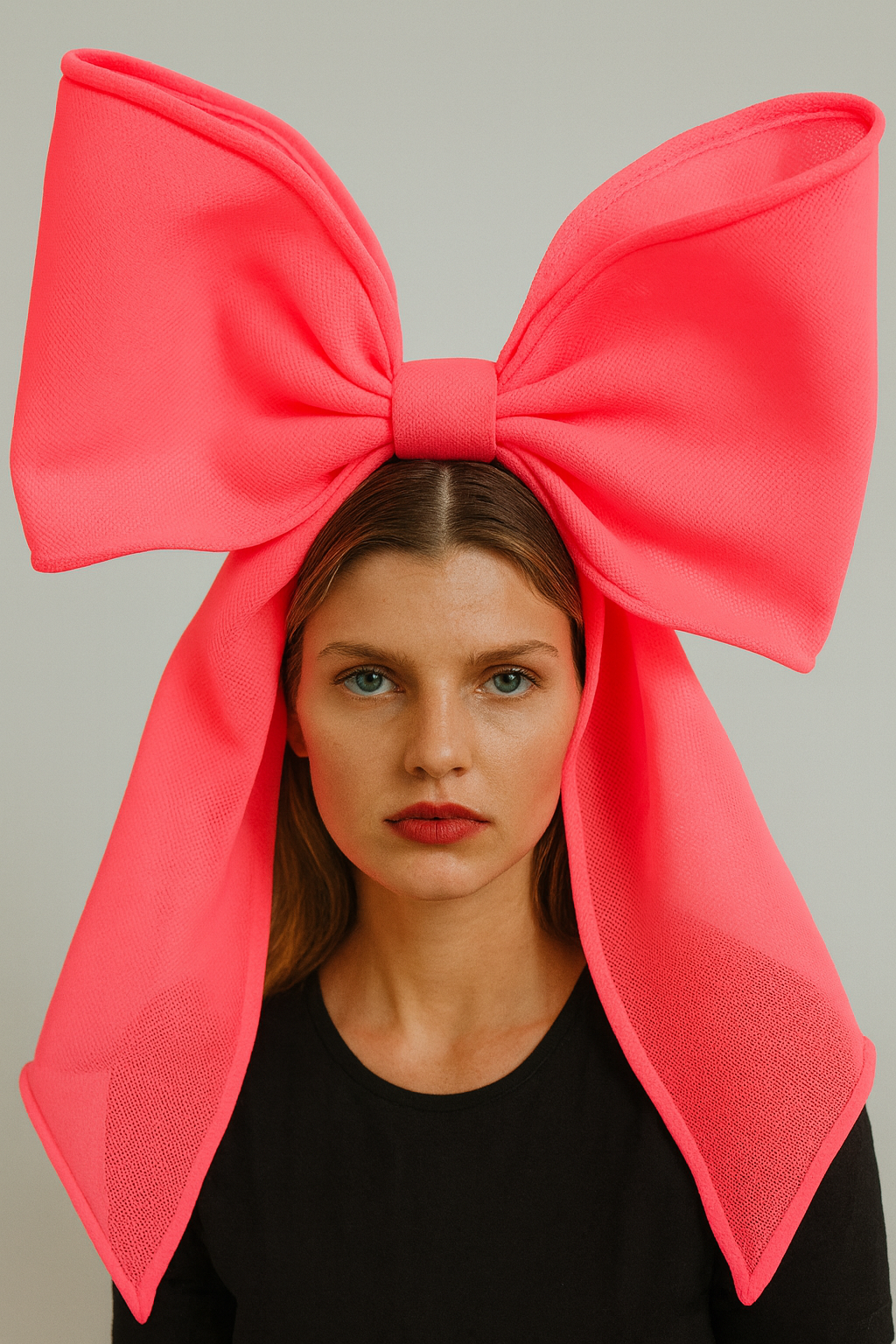 Neon Pink Oversized Bow Headpiece