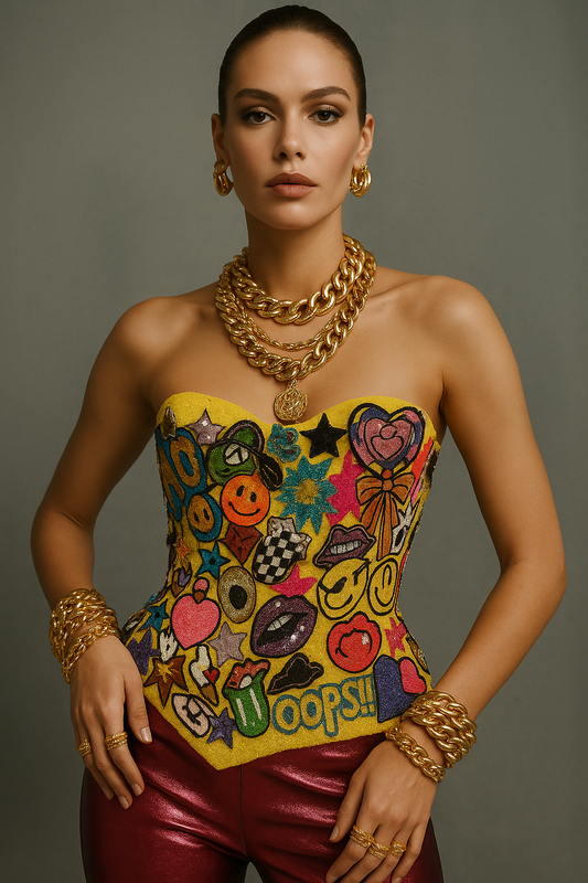 Pop Art Embellished Corset