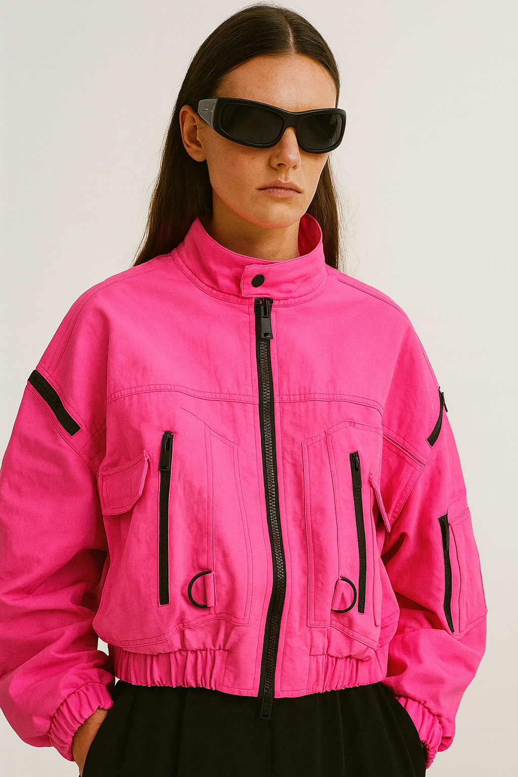 Neon pink bomber
