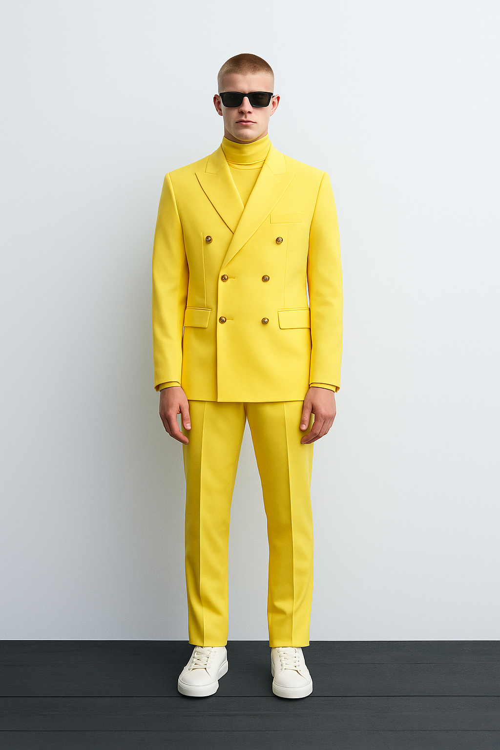 Sunburst Yellow Double-Breasted Power Suit