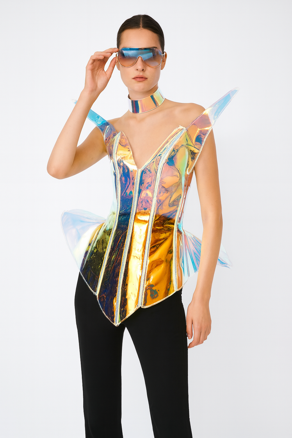 Iridescent Gold Structured Corset