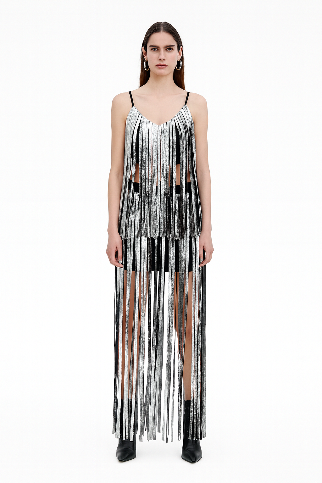 Silver Fringe Metallic set