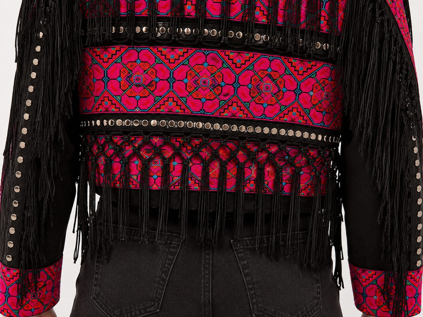 Pink black boho jacket
