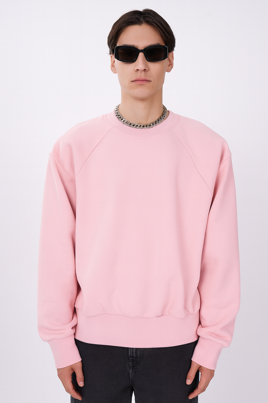 Soft Pink Minimalist Crewneck Jumper