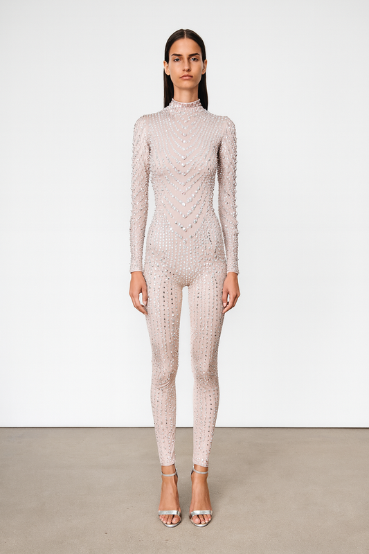 Celestial Sheer Crystal Jumpsuit