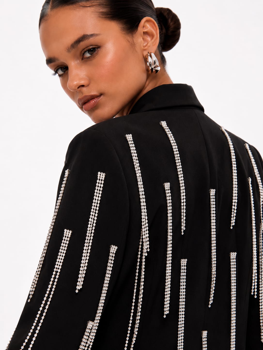 Crystal Fringe Tailored Blazer