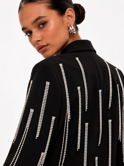 Crystal Fringe Tailored Blazer