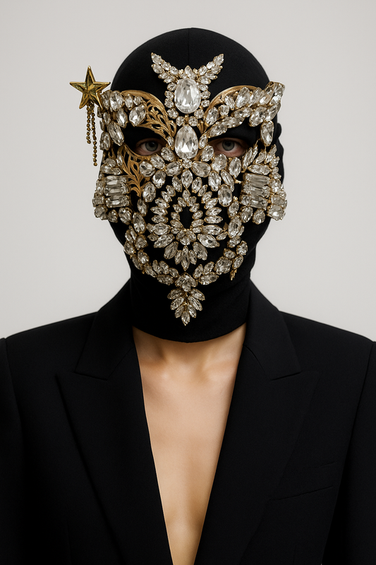 Regal Crystal Encrusted Balaclava Mask