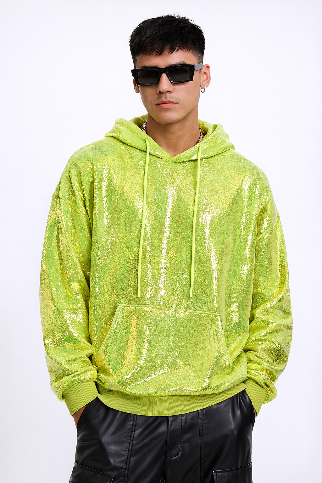 Neon Sequin Statement Hoodie
